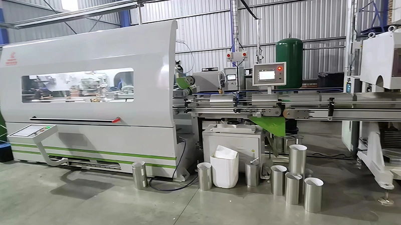 Auxiliary equipment and palletizing automation upgrade for a beverage can line